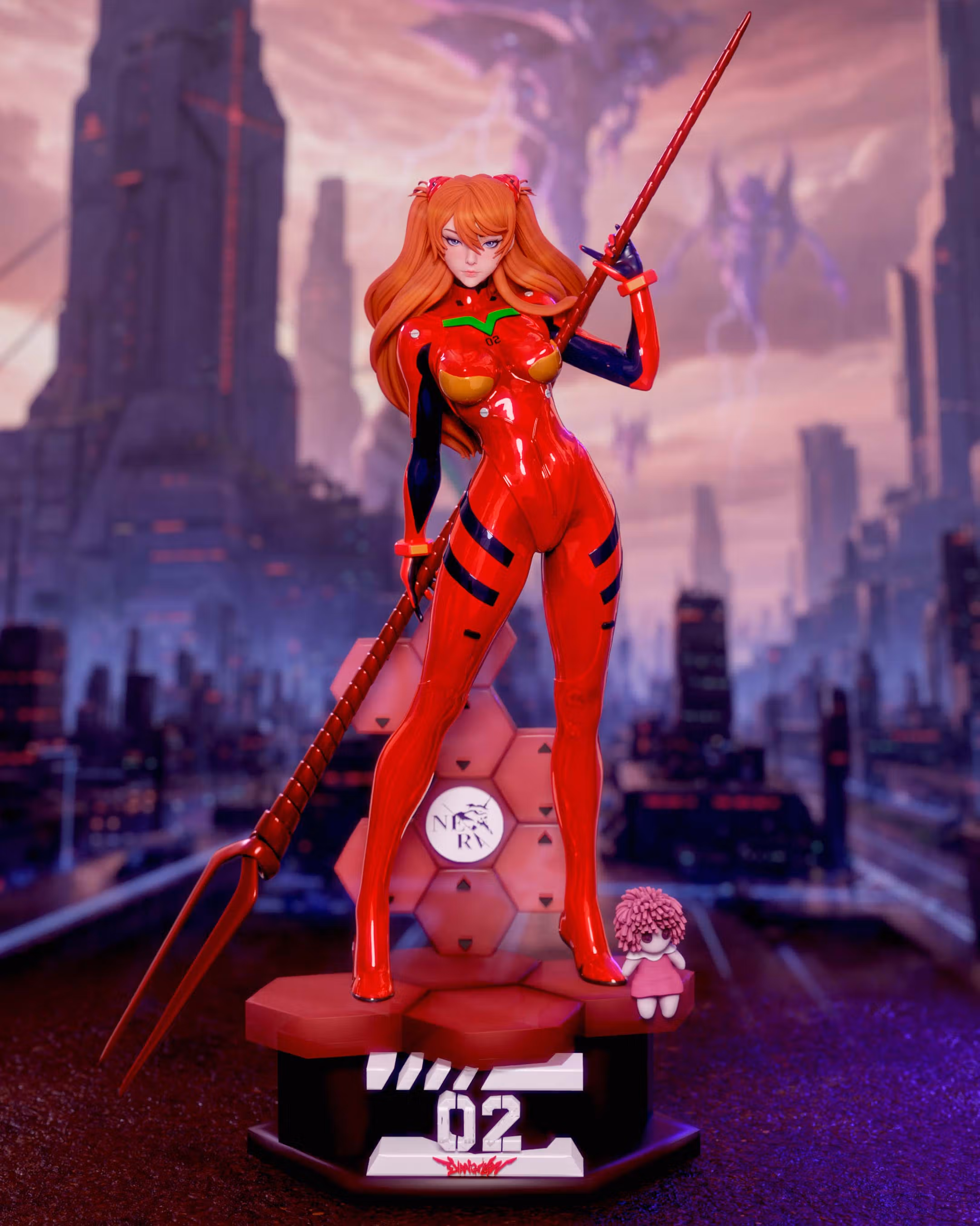 Asuka Statue | Evangelion Fanart von Momoji3d SFW,NSFW 3d printed statue,3d printed,nsfw statue,evangelion statue,Asuka statue