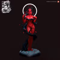 Pinup Red11 Statue | Original Art by RoninArtsWorkshop NSFW 3d printed statue,3d printed,nsfw statue,3d printed figure