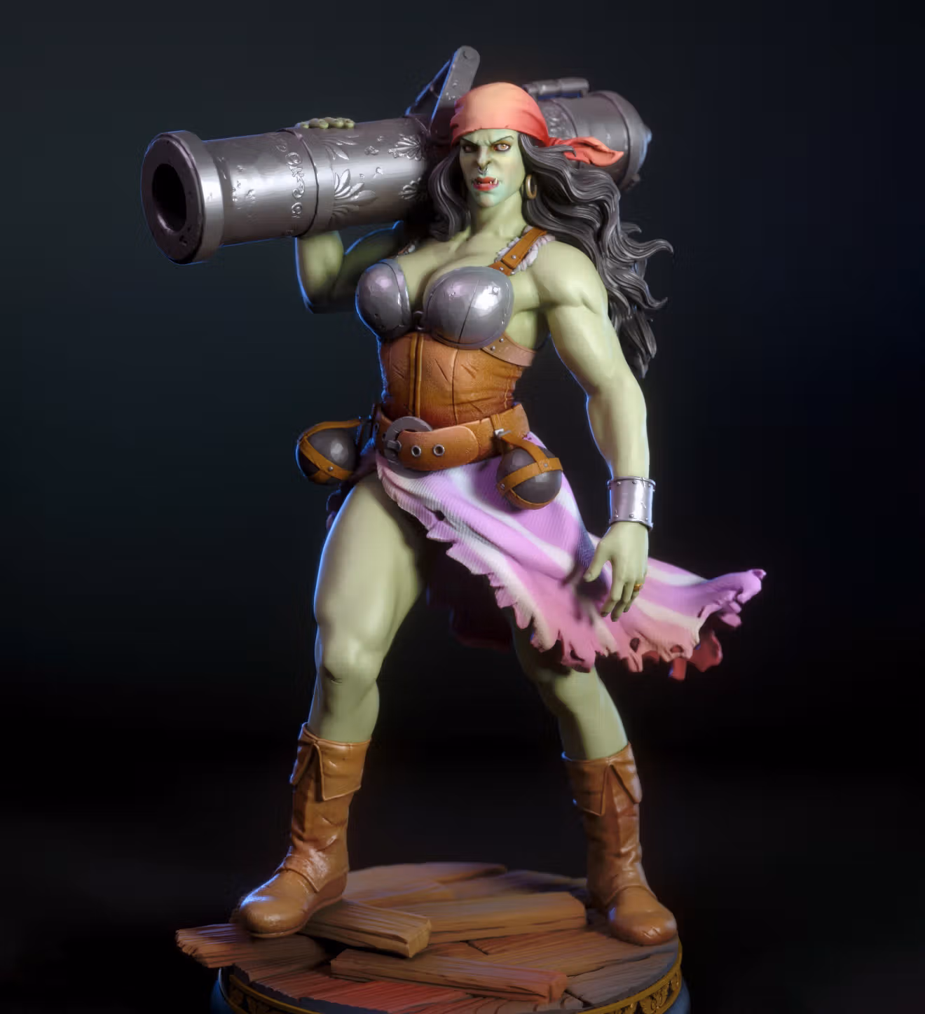 Statue Boomka The Orc Pirate | DnD Fan art par TorridaMinis SFW,NSFW 3d printed,3d printed statue,nsfw statue,3d printed figure,Boomka The Orc Pirate Statue,dnd Statue