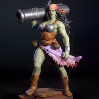 Statue Boomka The Orc Pirate | DnD Fan art par TorridaMinis SFW,NSFW 3d printed,3d printed statue,nsfw statue,3d printed figure,Boomka The Orc Pirate Statue,dnd Statue