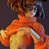 Velma Statue | Scooby-Doo Fan Art by E.S Monster SFW,NSFW 3d printed statue,3d printed,nsfw statue,3d printed figure,Velma Statue,Scooby-Doo Statue