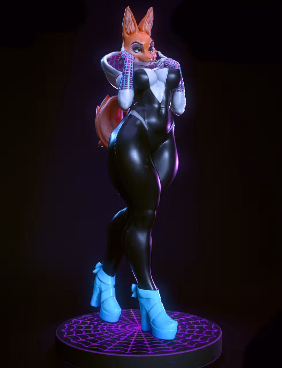 Spider Gwen Furry Statue | Marvel Fan Art by Gatsu SFW,NSFW 3d printed statue,3d printed,nsfw statue,Spider Gwen Statue,Marvel Statue,furry statue
