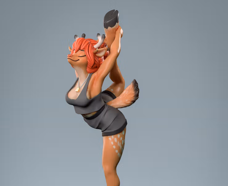 Dana Deer Statue | Original Fan Art by Anyonensfw SFW,NSFW,Futa 3d printed,3d printed statue,nsfw statue,futa statue,furry statue,Dana Deer Statue,futa figurines,futanari figurines,futanari statue