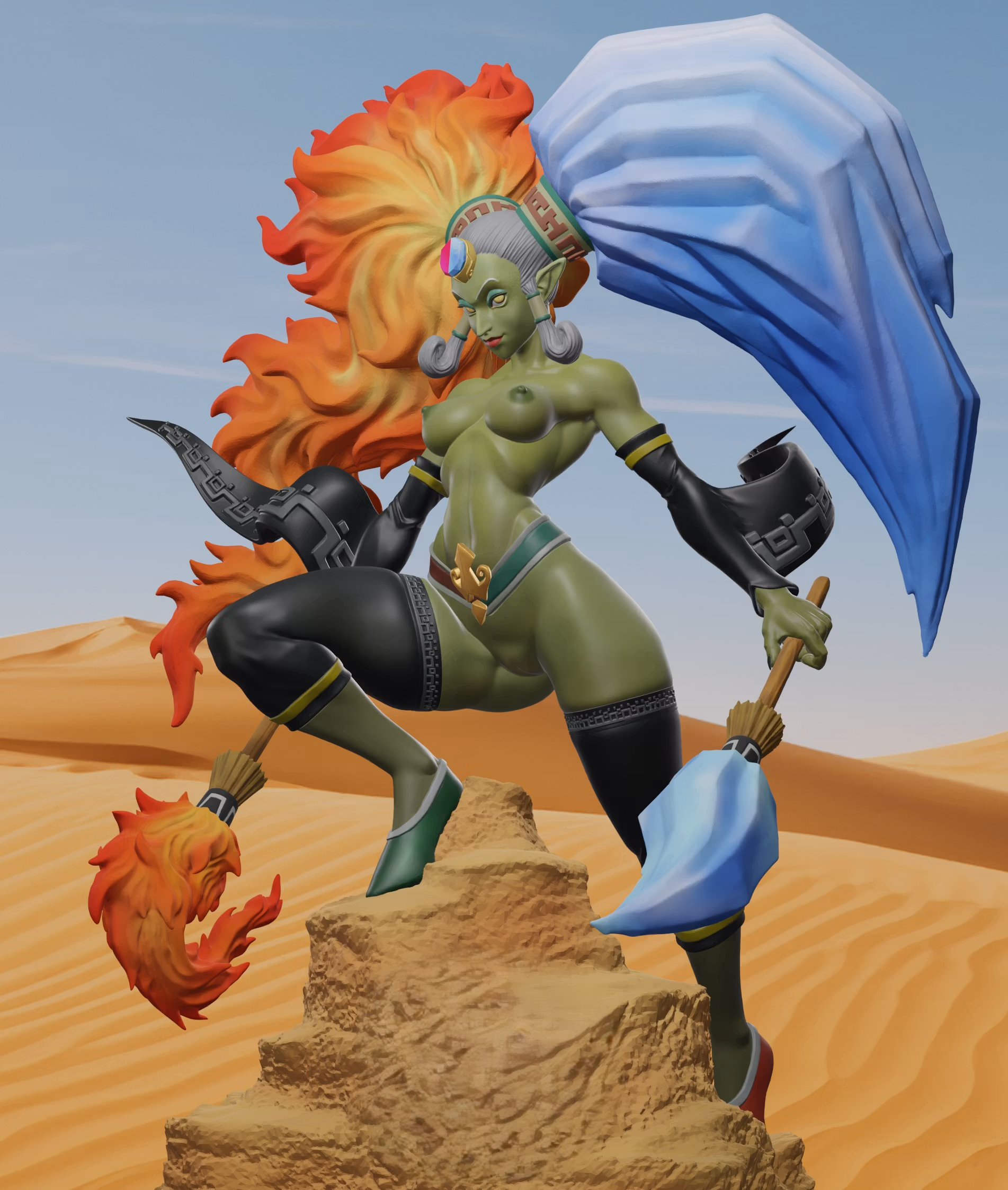 Twinrova Statue | The Legend of Zelda Fan Art by Freyas Fantasys SFW,NSFW,Futa 3d printed statue,3d printed,nsfw statue,futa statue,Twinrova Statue,The Legend of Zelda Statue,futa figurines,futanari figurines,futanari statue