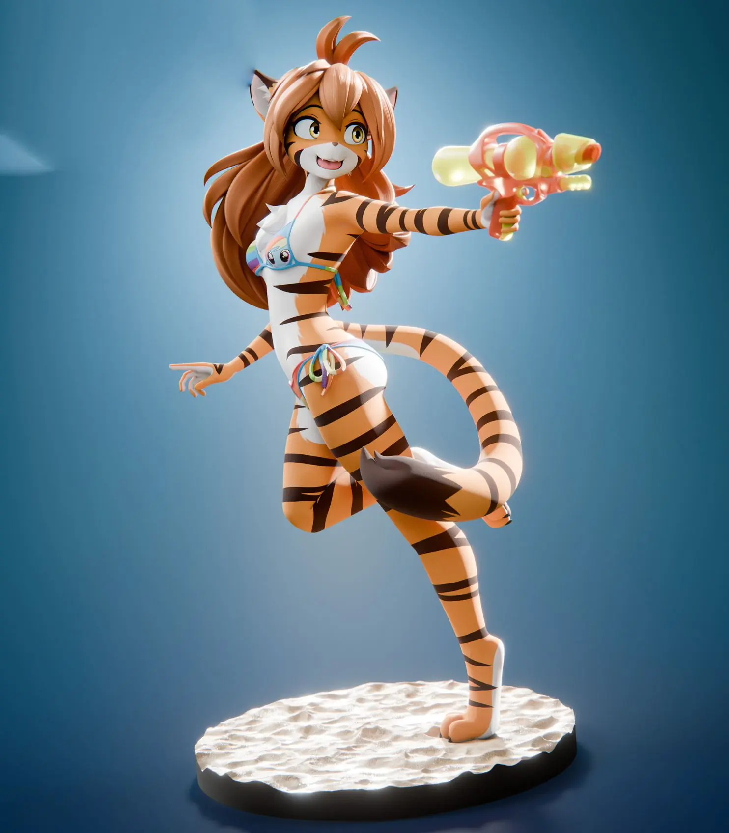 Flora Bikini Furry Statue | Original Fanart von Chyvak SFW,NSFW 3d printed figure,3d printed,Flora Statue,Original statue,furry statue,nsfw statue