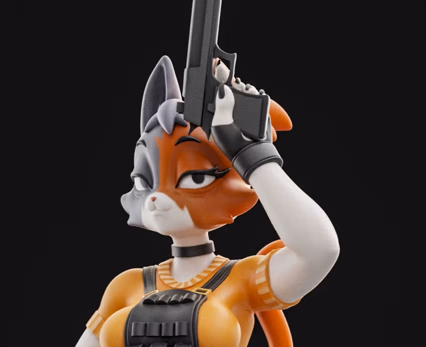 Statue Meowdy Pardner Furry | Fortnite Fan art par Anyonensfw SFW,NSFW 3d printed statue,3d printed,nsfw statue,3d printed figure,Meowdy Pardner Statue,furry statue,Fortnite statue