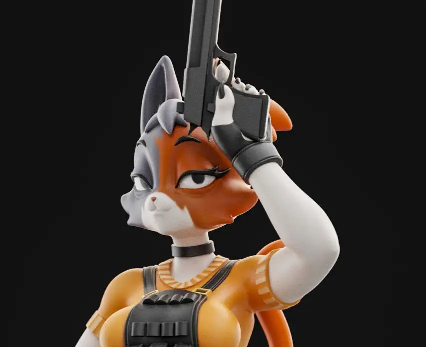 Meowdy Pardner Furry Statue | Fortnite Fan Art by Anyonensfw SFW,NSFW 3d printed statue,3d printed,nsfw statue,3d printed figure,Meowdy Pardner Statue,furry statue,Fortnite statue