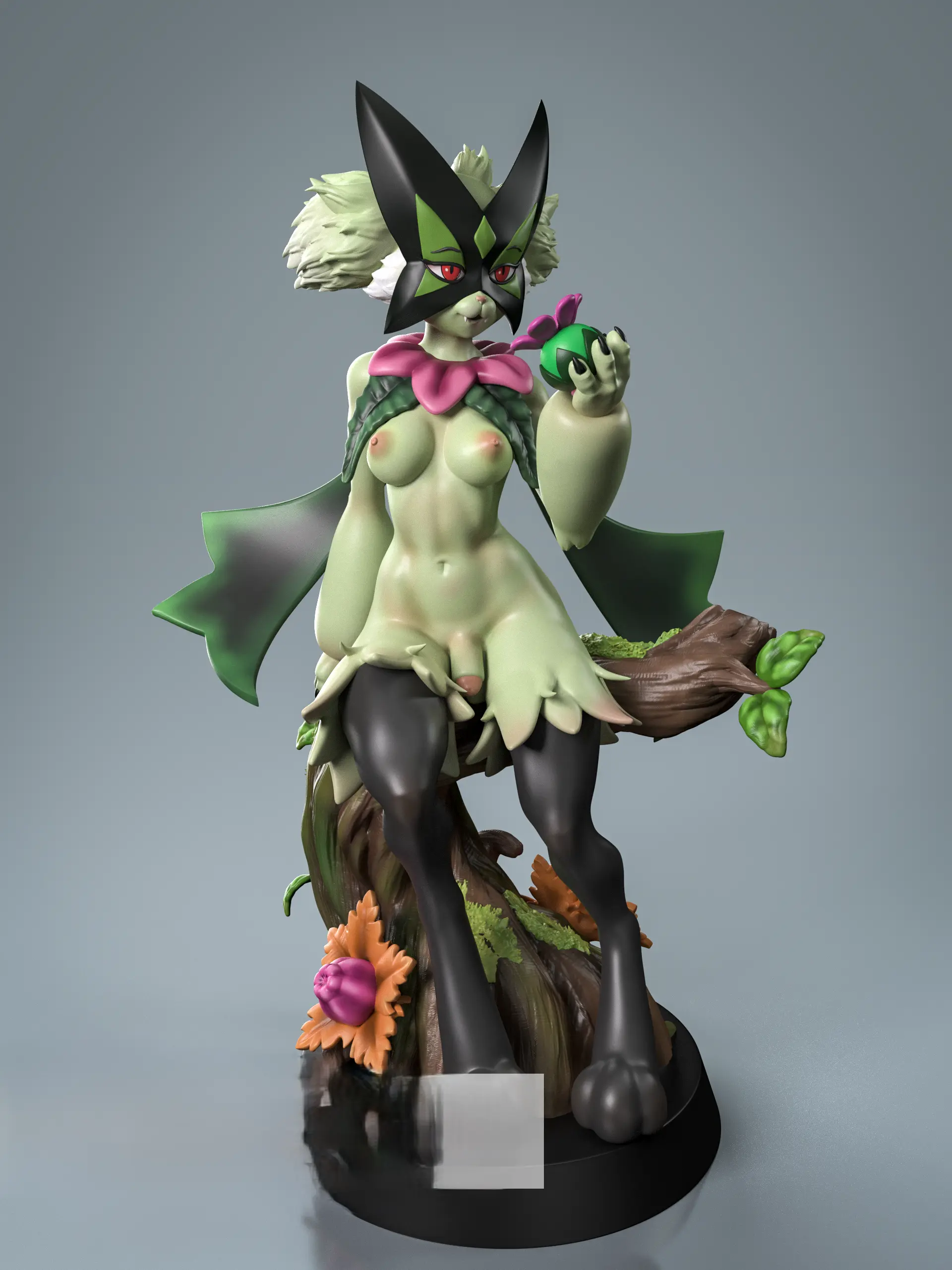 Meowscarada Statue | Pokemon Fan Art by Anyonensfw SFW,NSFW,Futa 3d printed,3d printed statue,nsfw statue,futa statue,furry statue,Meowscarada Statue,Pokémon Statue,futa figurines,futanari figurines,futanari statue