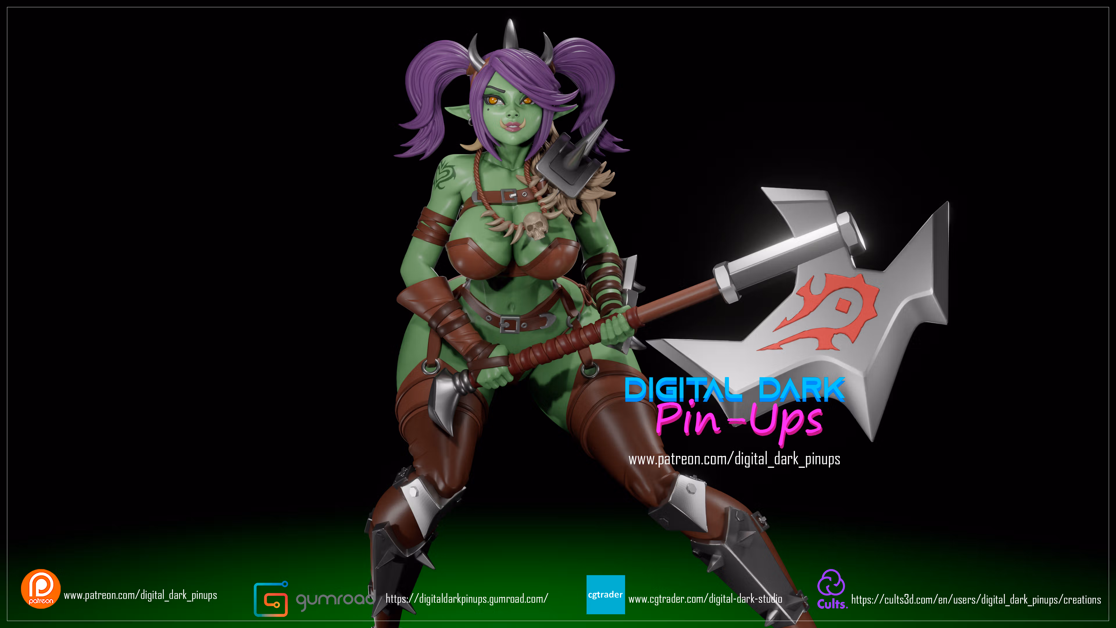 Orc Girl Statue | World of Warcraft Fan Art by Digital Dark SFW,NSFW,Futa 3d printed statue,3d printed,nsfw statue,futa statue,3d printed figure,Orc Girl Statue,World of Warcraft Statue,futa figurines,futanari figurines,futanari statue