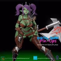 Orc Girl Statue | World of Warcraft Fan Art by Digital Dark SFW,NSFW,Futa 3d printed statue,3d printed,nsfw statue,futa statue,3d printed figure,Orc Girl Statue,World of Warcraft Statue,futa figurines,futanari figurines,futanari statue