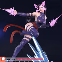 Psylocke Statue | Marvel Fan Art by PEACHFIGURE SFW,NSFW 3d printed statue,3d printed,nsfw statue,3d printed figure,Psylocke statue,Marvel statue