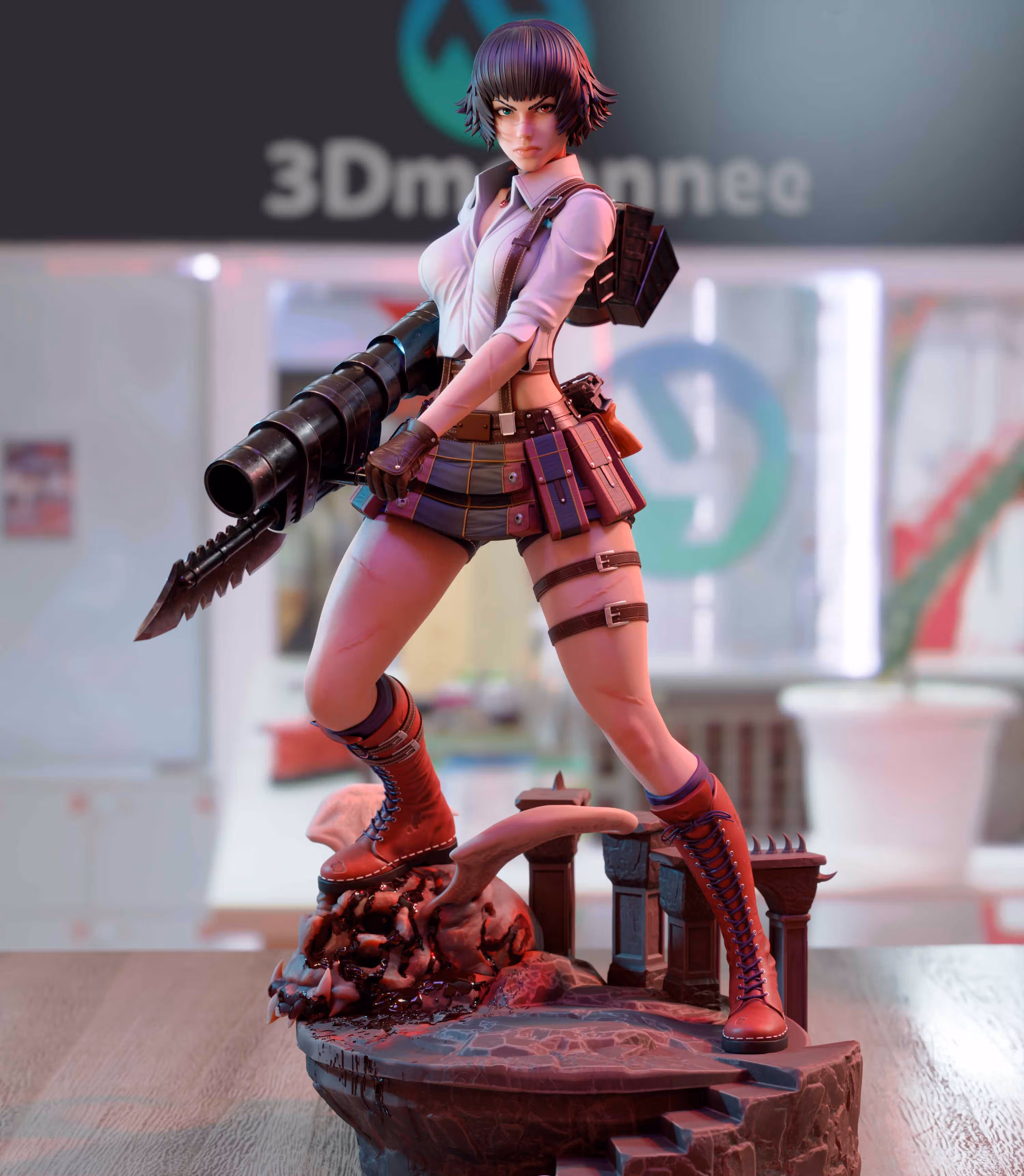 Lady Statue | Devil May Cry Fan Art by 3Dmoonn SFW,NSFW 3d printed,3d printed statue,Lady Statue,Devil May Cry statue,3d printed figure,nsfw statue