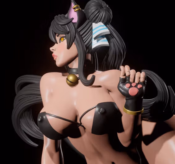 Furry Kitty Nekomimi Statue | Original Fan Art by Digital Dark SFW,NSFW,Futa 3d printed statue,3d printed,nsfw statue,3d printed figure,furry statue,futa statue,futa figurines,futanari figurines,futanari statue