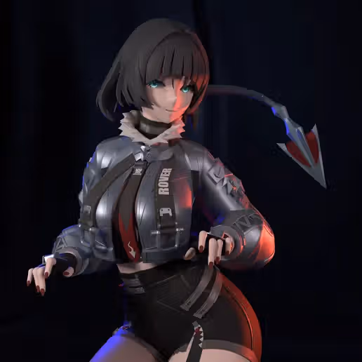 Jane Doe Statue | Zenless Zone Zero Fan Art by FunserviceSTL SFW,NSFW,Futa 3d printed statue,nsfw statue,Jane Doe statue,Zenless Zone Zero,3d printed figure,3d printed,futanari statue,futanari figurines,futa figurines,futa statue