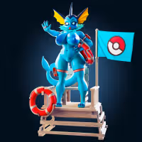 Statue Vaporeon Eevee Bay Watch | Pokemon Fan art par Officer Rhu SFW,NSFW,Futa 3d printed,Vaporeon Bay Watch statue,futa statue,pokemon statue,furry statue,nsfw statue,futa figurines,futanari figurines,futanari statue,Vaporeon Statue