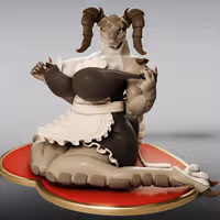 Estatua Deathclaw Maid Furry | Fallout Fan art por Gray World SFW 3d printed statue,3d printed,Argonian Maid Statue,Fallout statue,3d printed figure,furry statue