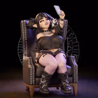 Estatua Busty Goth Girlfriend | Original Fan art por Jigglystix SFW,NSFW,Futa 3d printed statue,3d printed,nsfw statue,3d printed figure,futa statue,Busty Goth Girlfriend Statue,Original Statue,futa figurines,futanari figurines,futanari statue