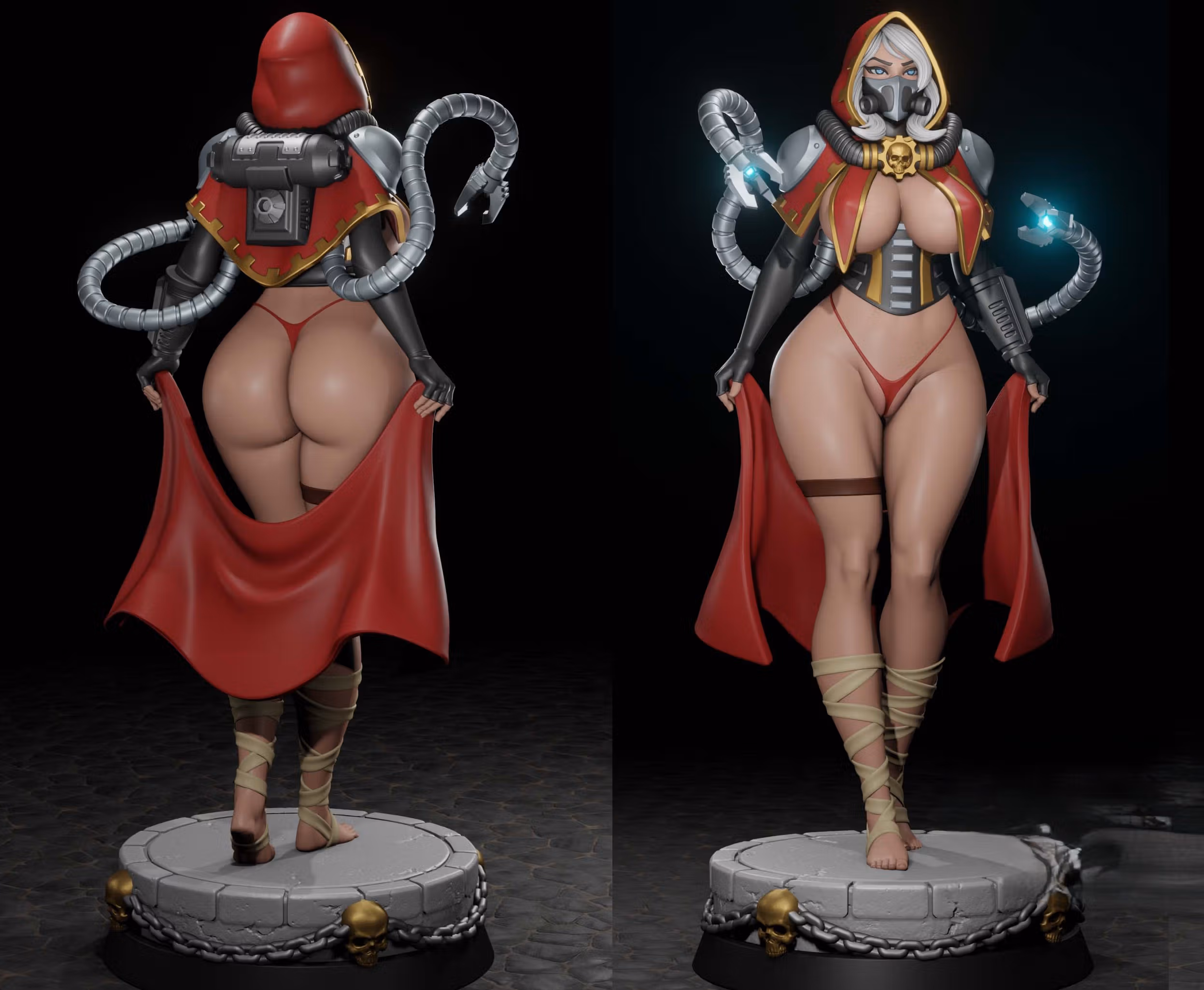 Female Tech Priest Statue | 40k Fan Art by Digital Dark SFW,NSFW,Futa futa statue,3d printed,nsfw statue,Female Tech Priest Statue,3d printed figure,3d printed,Warhammer 40k Statue,futa figurines,futanari figurines,futanari statue
