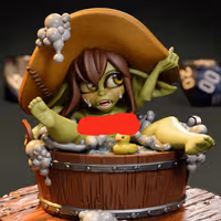 Bath Time Goblin Girl Miniature | DnD Fan Art by Jigglystix NSFW 3d printed,miniature,dnd miniature,Bath Time Goblin Girl,3d printed miniature,nsfw miniature