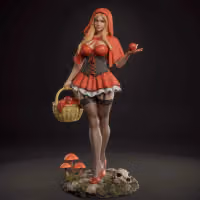 Red Riding Hood Statue | Fairy Tales Fanart von Abe3D SFW,NSFW 3d printed statue,Red Riding Hood Statue,Fairy Tales statue,3d printed figure,3d printed,nsfw statue