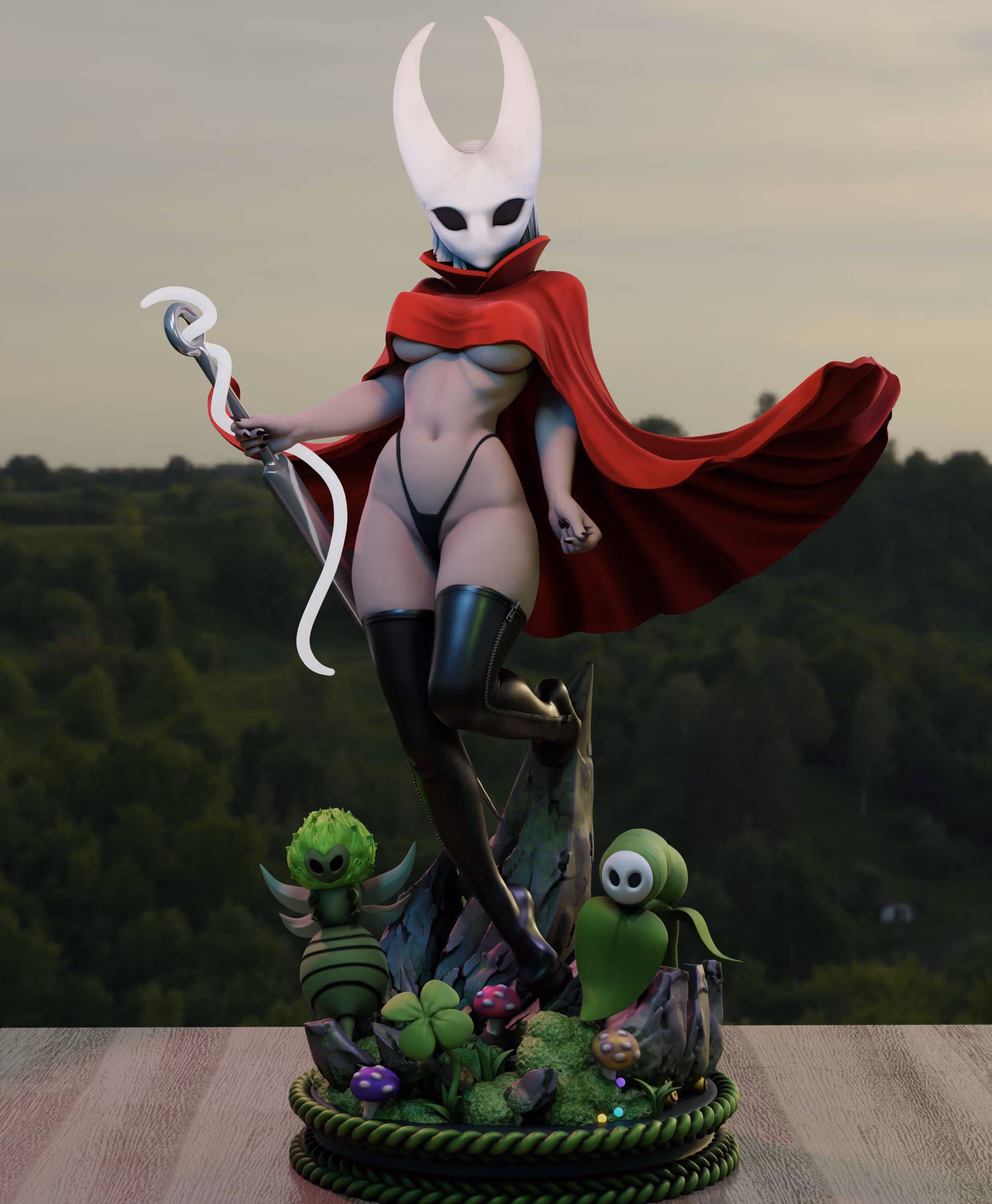 Hornet Statue | Silk Song Fanart von Momoji3d SFW,NSFW 3d printed statue,3d printed,nsfw statue,Silk Song statue,Hornet statue