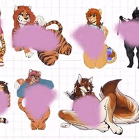 Furry Nsfw Girl Mix Pack Sticker | Original Vinyl Sticker NSFW furry sticker,stickers,furry nsfw sticker,NSFW stickers