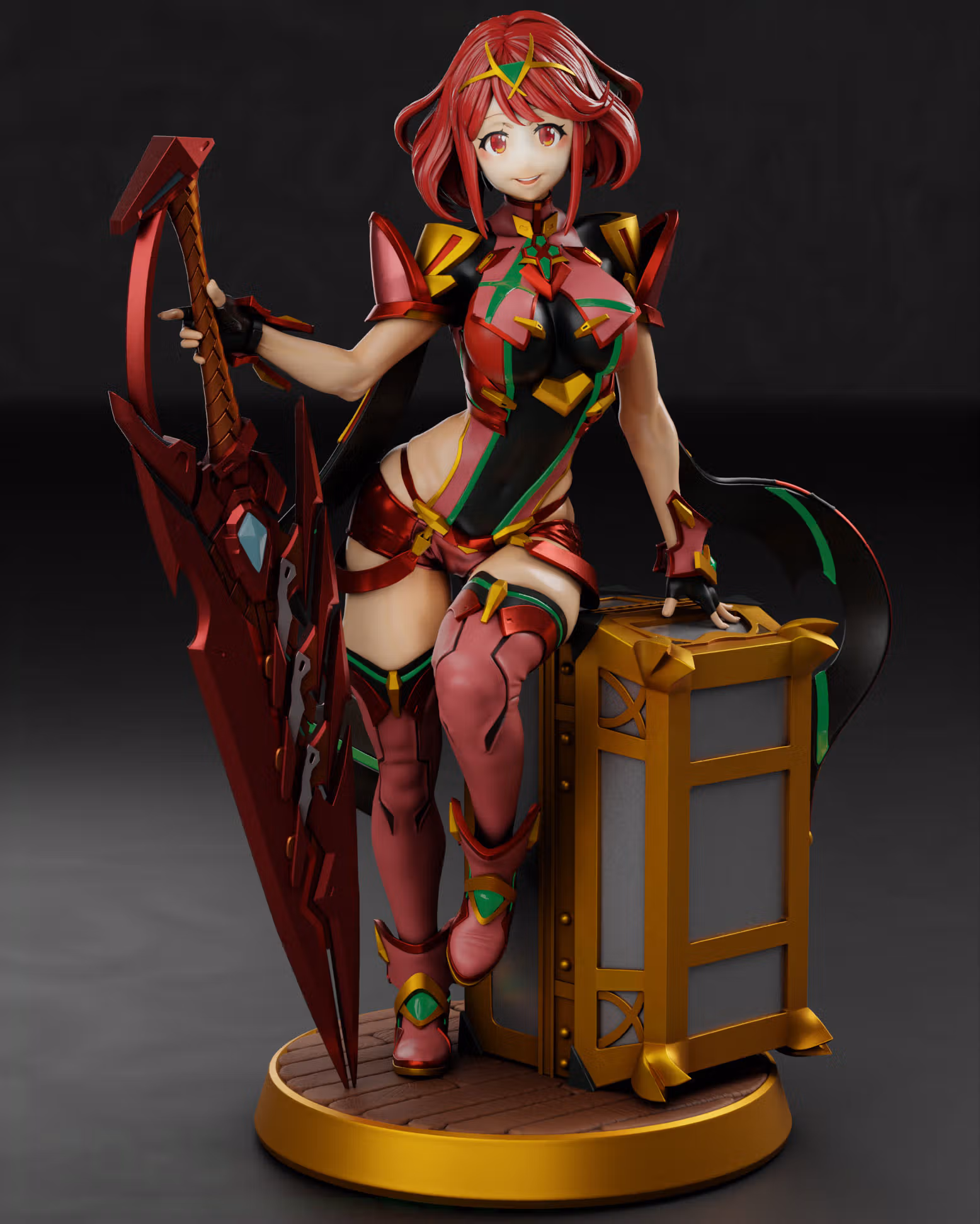 Pyra Homura Statue | Xenoblade Fanart von Gr8Tech SFW,NSFW 3d printed statue,nsfw statue,Pyra Homura statue,Xenoblade statue,3d printed figure,3d printed