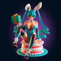 Hatsune Miku Bunny Girl Statue | Vocaloid Fan Art by Officer Rhu SFW,NSFW,Futa 3d printed,Hatsune Miku Bunny Girl statue,futa statue,Vocaloid statue,furry statue,nsfw statue,futa figurines,futanari figurines,futanari statue