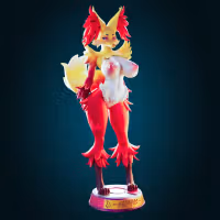 Delphox Thicc Mommy Statue | Pokemon Fan Art by Officer Rhu SFW,NSFW,Futa 3d printed statue,3d printed,nsfw statue,futa statue,Delphox Statue,pokemon statue,futa figurines,futanari figurines,futanari statue,furry statue