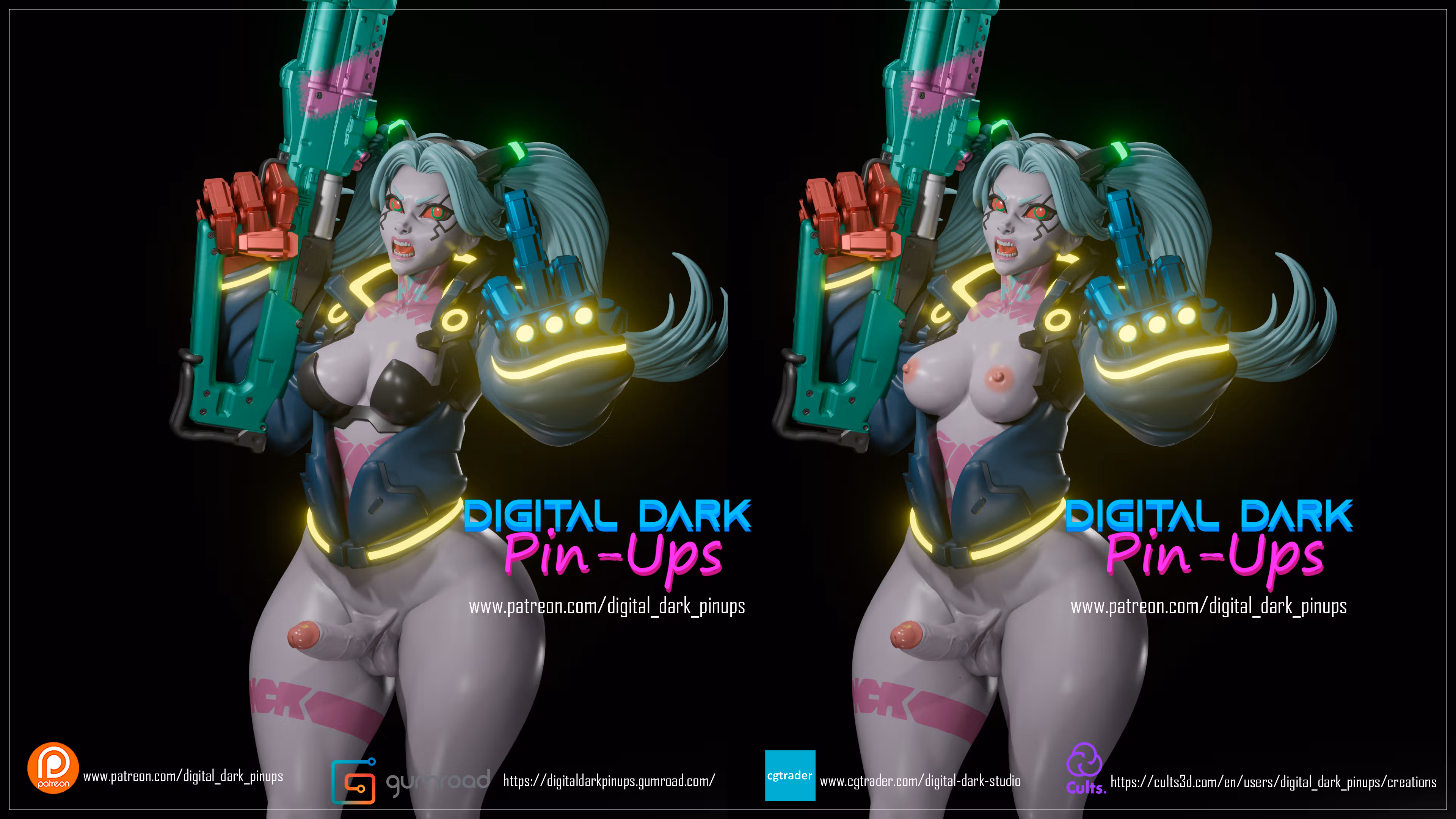 Statue Rebecca | Cyberpunk Edgerunners Fan art par Digital Dark SFW,NSFW,Futa 3d printed statue,3d printed,nsfw statue,futa statue,Rebecca Statue,Cyberpunk Edgerunners,3d printed figure,futa figurines,futanari figurines,futanari statue