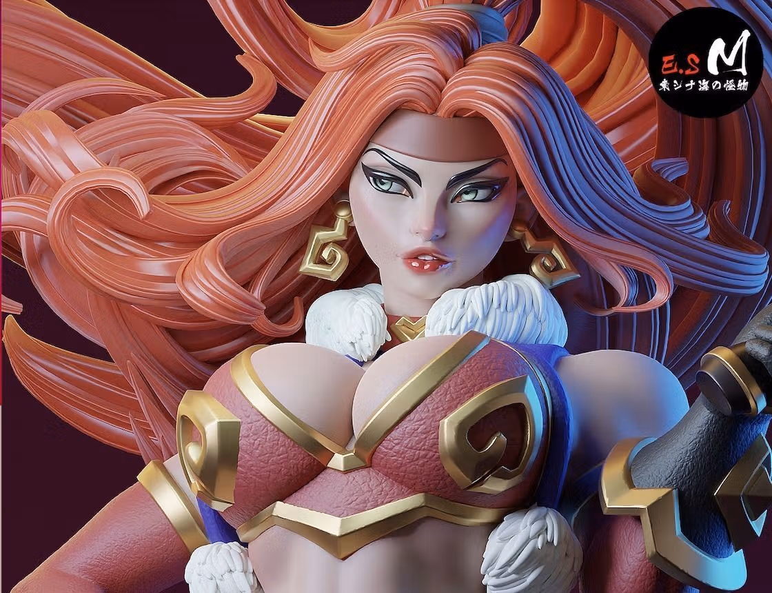 Red Monika Statue | Battle Chasers Fan Art by E.S Monster SFW,NSFW 3d printed statue,3d printed,nsfw statue,3d printed figure,Red Monika Statue,Battle Chasers Statue