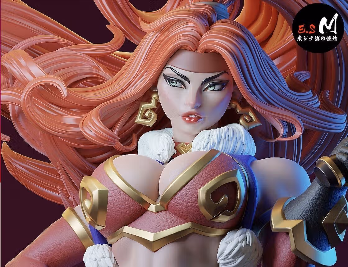 Red Monika Statue | Battle Chasers Fan Art by E.S Monster SFW,NSFW 3d printed statue,3d printed,nsfw statue,3d printed figure,Red Monika Statue,Battle Chasers Statue