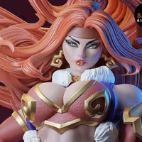 Red Monika Statue | Battle Chasers Fan Art by E.S Monster SFW,NSFW 3d printed statue,3d printed,nsfw statue,3d printed figure,Red Monika Statue,Battle Chasers Statue