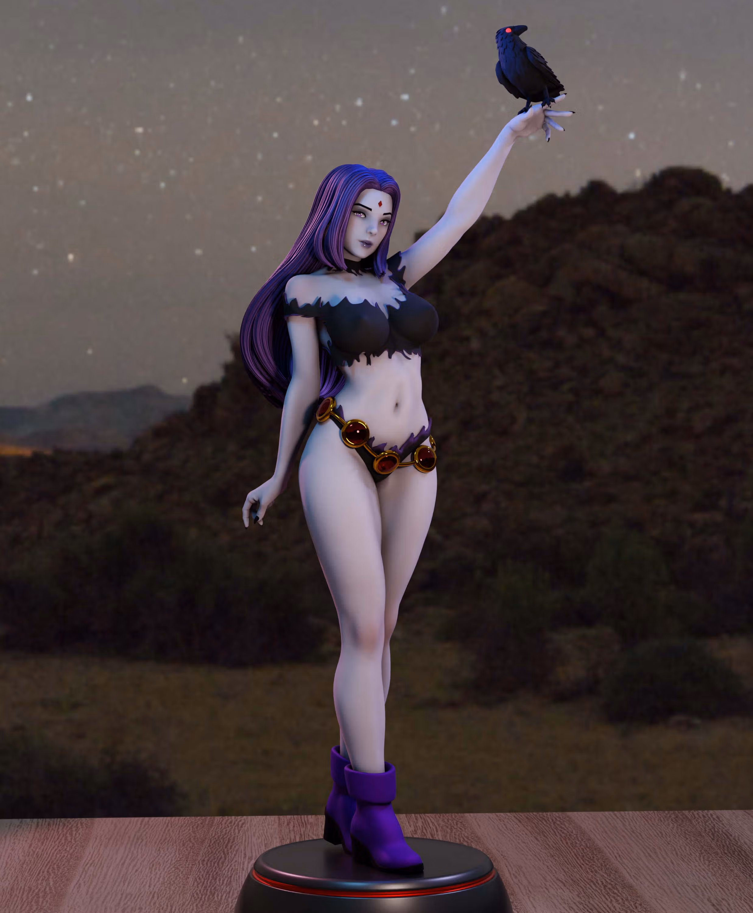 Ravenna Statue | Teen Titans Fanart von Momoji3d SFW,NSFW 3d printed,3d printed statue,nsfw statue,Ravenna statue,Teen Titans statue