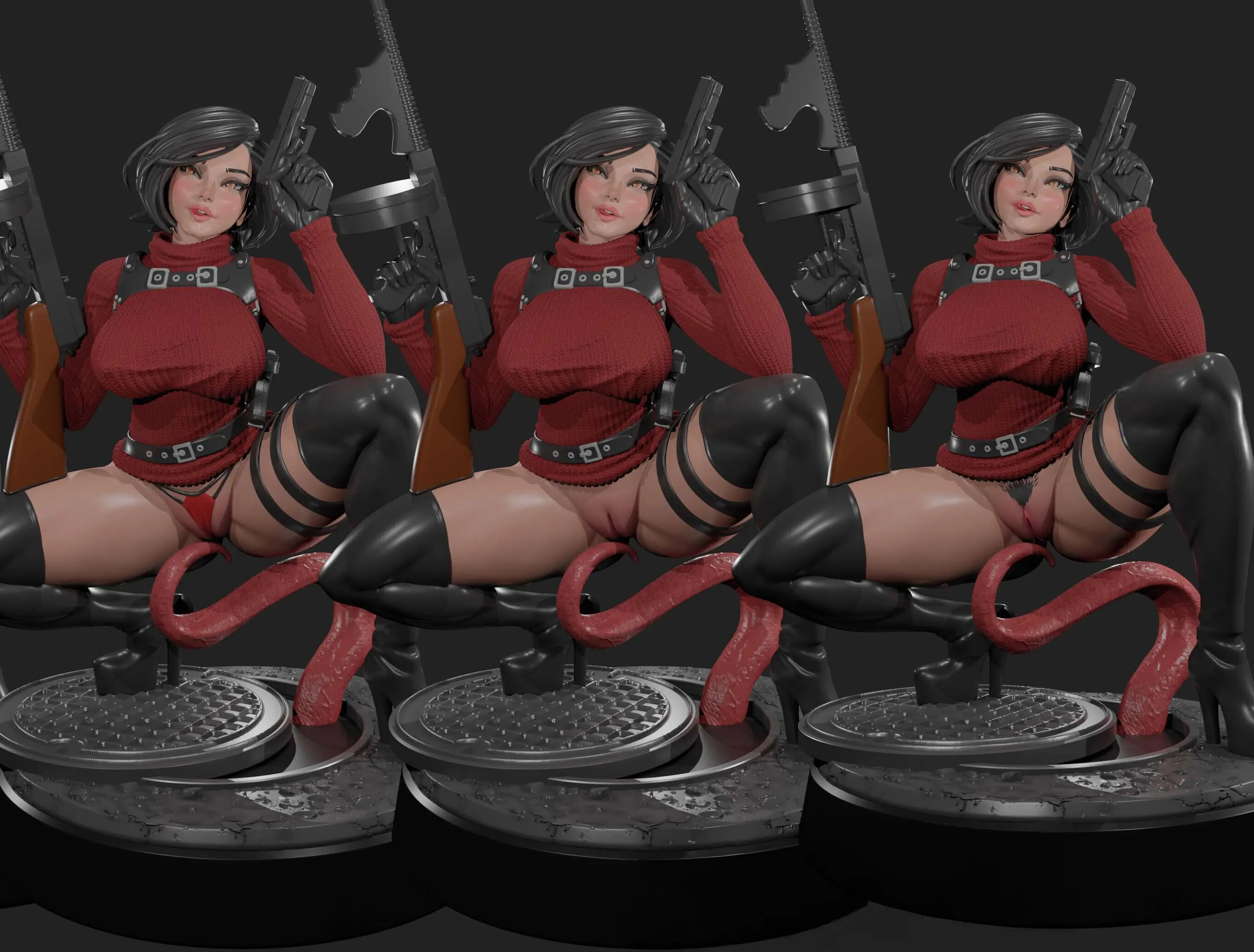 Statua Ada Wong | Resident Evil Fan art di Digital Dark SFW,NSFW,Futa 3d printed statue,3d printed,nsfw statue,futa statue,Resident Evil Statue,Ada Wong Statue,futa figurines,futanari figurines,futanari statue