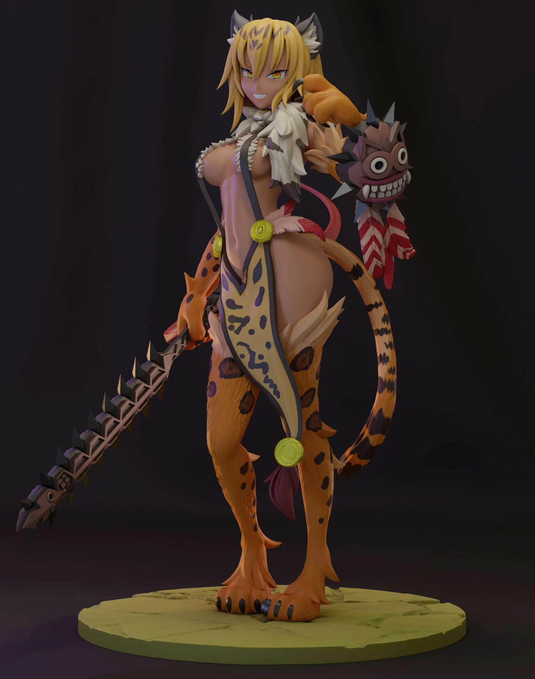 Ocelomeh Statue | Monster Girl Fan Art by MoonFigures SFW 3d printed,3d printed statue,Ocelomeh Statue,Monster Girl Statue,3d printed figure
