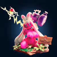 Tinkaton Short Statue | Pokemon Fanart von Officer Rhu SFW,NSFW,Futa 3d printed,Tinkaton statue,futa statue,pokemon statue,furry statue,nsfw statue,futa figurines,futanari figurines,futanari statue